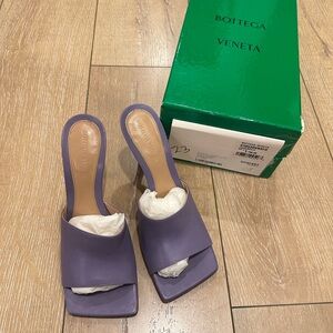 Bottega Veneta Leather Stretch Sandal Heels Lavender - Size 37.5